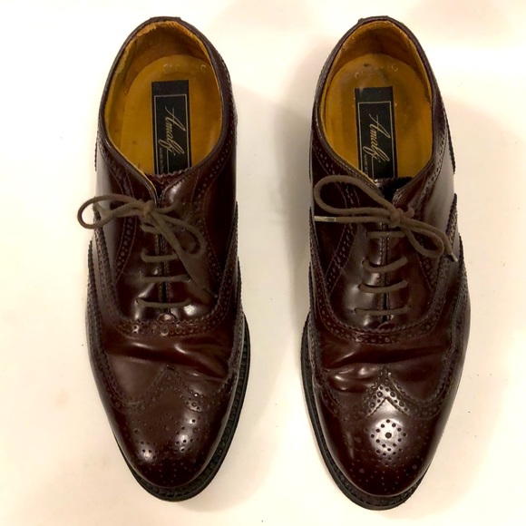 Amalfi 9.5 Shoes Burgundy Leather Upper Lining & Sole Lace up Toe & Other Detail - Picture 2 of 10